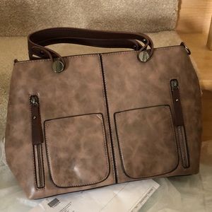 Ivy & Fig Large Capacity Designer Bag - Rose Brown